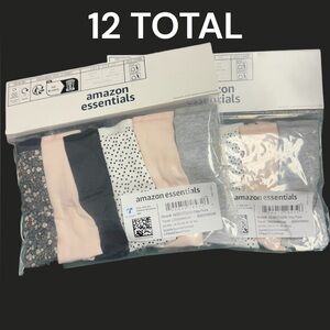 Amazon essentials women’s size XXL bikini panties bundle 12 total black pink new